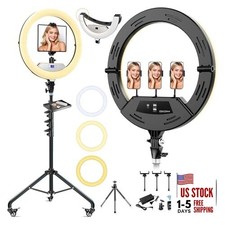 18" Large Ring Light with Stand, Upgraded Foldable LED Big Ringlight 18 inch