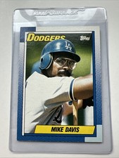 Mike Davis 1990 Topps #697 Dodgers + Card Saver