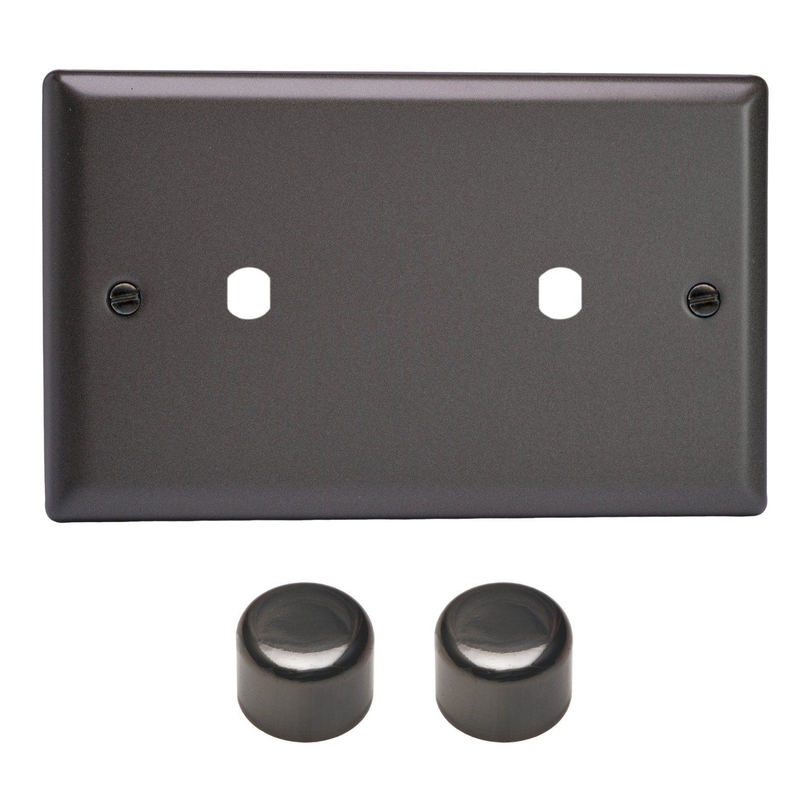 Varilight WPD2 Classic Graphite 21 Matrix 2 Gang Dimmer Kit inc Knobs Twin Plate