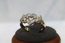 9ct Yellow Gold QVC Diamond Dove Ring - Size L ½ - UK Hallmark