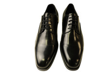 John White Men's Black Leather Oxford Shoes UK 10