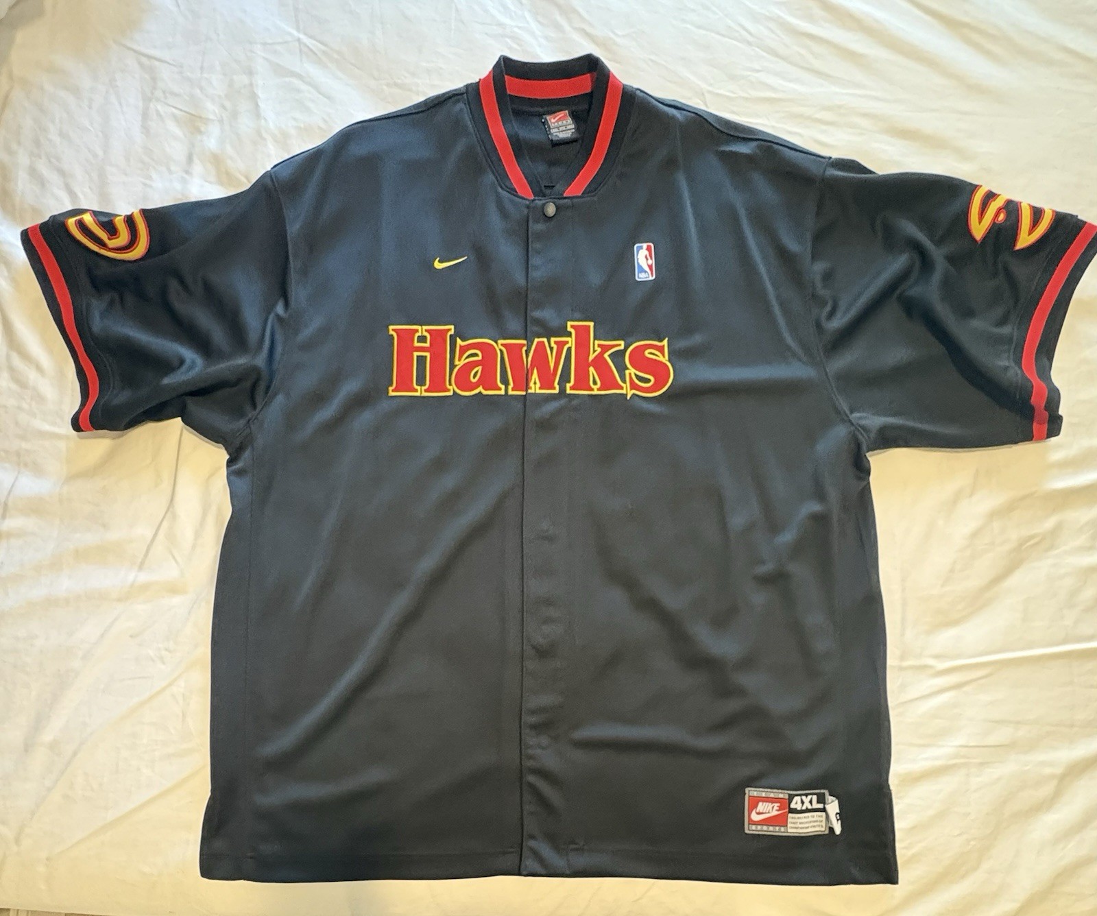 Vintage Nike Atlanta Hawks NBA Shooting Shirt Warmup Jacket  4XL  XXXXL