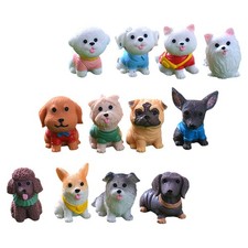  12 Pcs Toy Puppy Dog Figures Figurine Mini Playset Micro Figurines Realistic