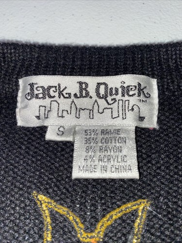 Owl Ramie Black Size Small Embroidered Sequined Cardigan Sweater By Jack B Quick - Picture 4 of 8