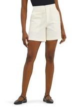 NEW Lee Women s Mid Rise 6 Utility Shorts Comfort Waistband Ecru Size 18