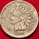 1859 Indian Head Penny Fine 1st Year Laurel Wreath Small Cent JC552 Nice Coin!!