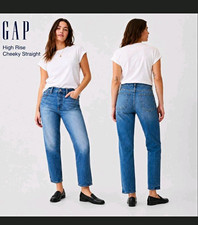 GAP Cheeky Straight High Rise Light Wash Blue Denim Jeans Women's Size 29