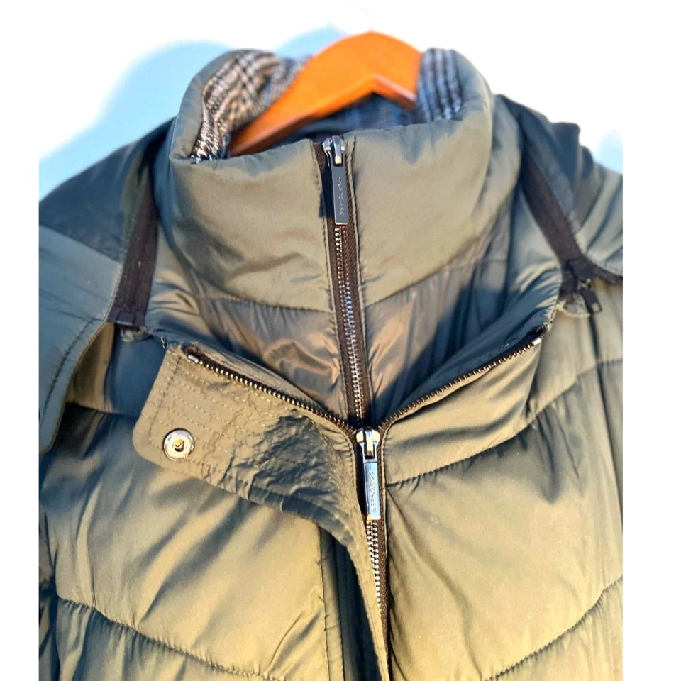 Bernardo Women's Bibbed Hooded Puffer Coat Hunter Green SZ L - Image 4 of 4