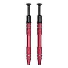 2pcs 4-Claw Piercing Ball Grabber Stainless Steel Jeweler's Pick Up Tool, Red