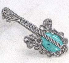 Wire-Wrapped Amazonite Ethnic Jewellery Pendant Handmade Gemstone Size 4.2" GW