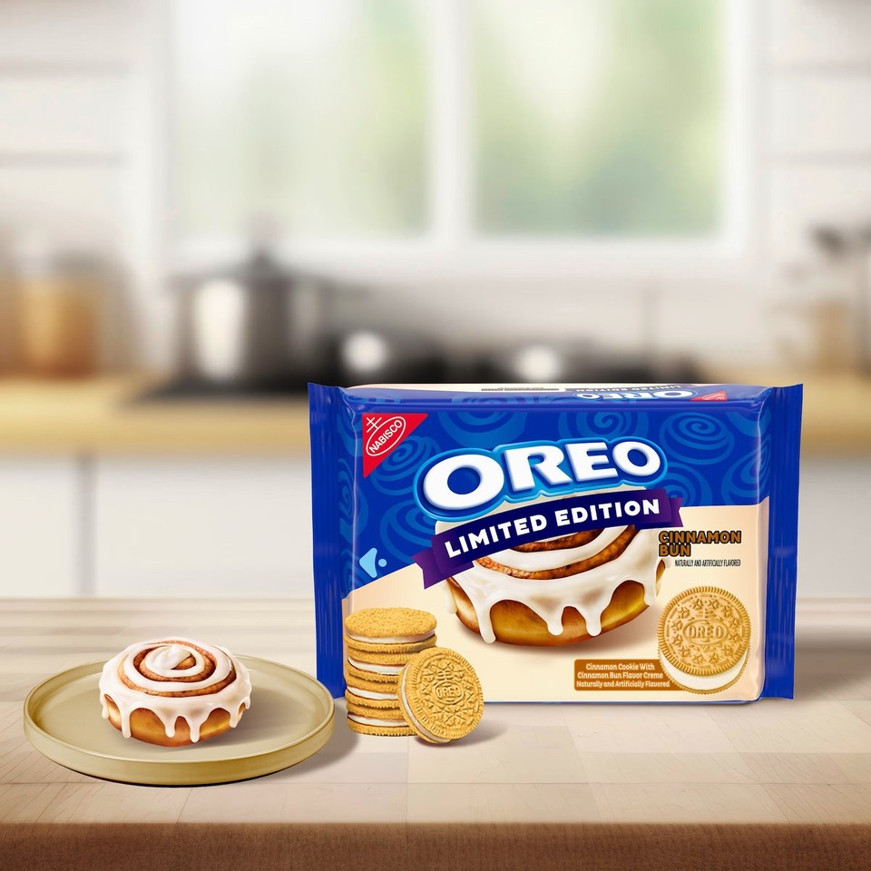 Oreo Limited Edition Cinnamon Bun Flavor Cream Sandwich Cookies 10.68 ...