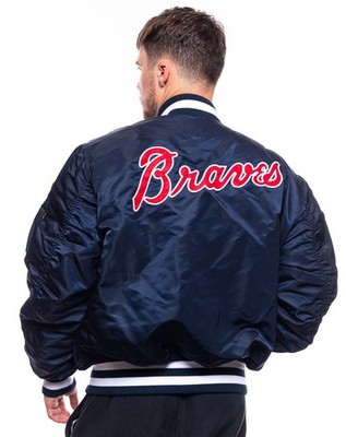 Alpha Industries x New Era Ma1 Braves  Bomberjacke blau XXL