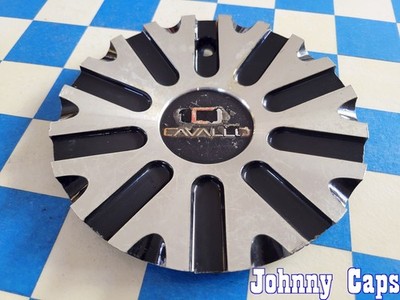 CAVALLO Wheels # 913L175M . BLACK/SILVER Metal Wheel Center Cap  [53]  (Qty. 1)