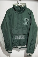 Vintage 90s Chalk Line Michigan State MSU Spartans Puffer Jacket Coat Size XL