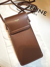 CELINE Leather Sunglasses Case Shoulder Pouch Brown Used Unused Japan