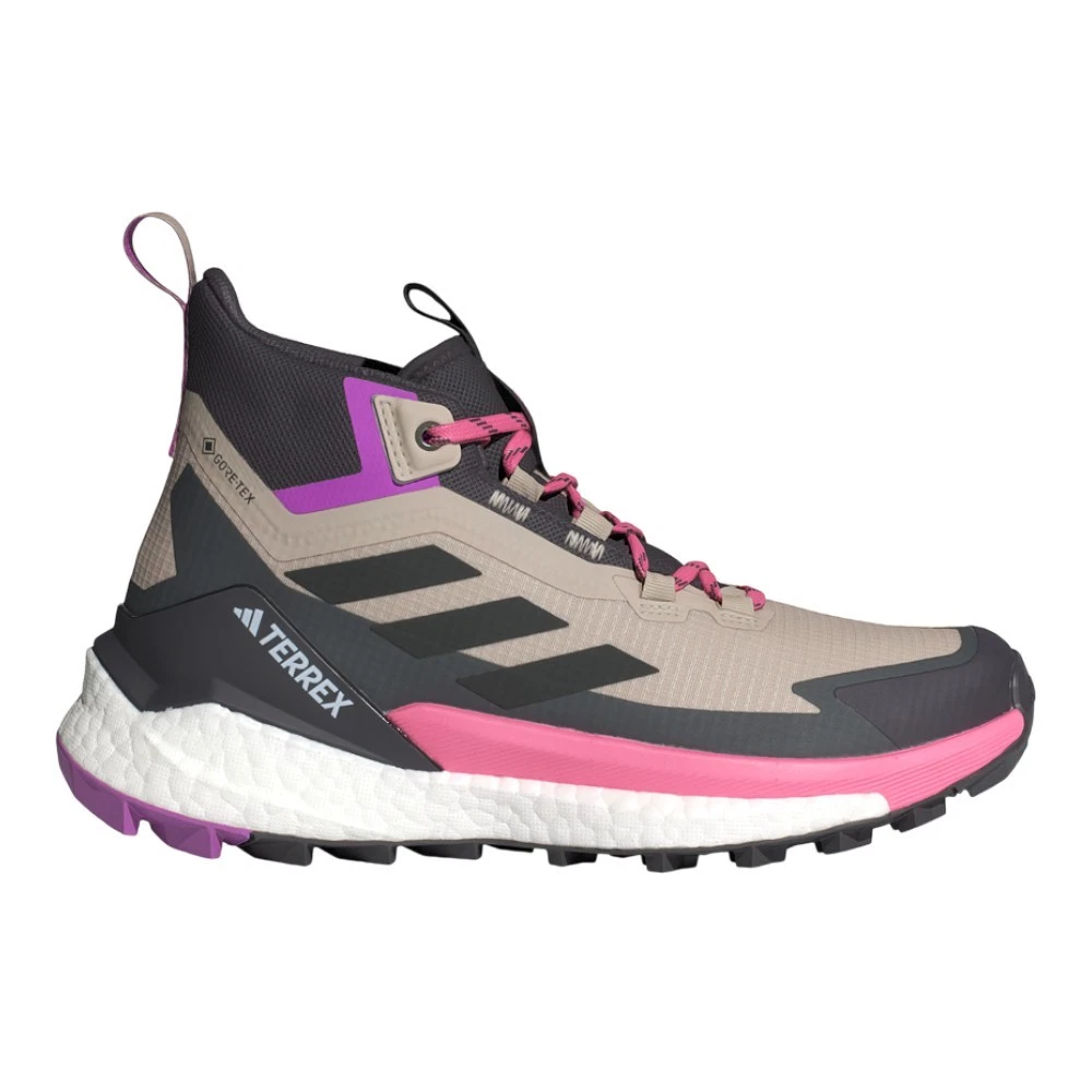 adidas Terrex Free Hiker 2.0 GoreTex Hiking Womens Beige, Black, Pink Sneakers