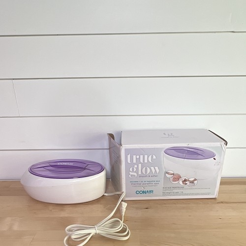 Conair True Glow Paraffin Wax Heater Single Pot 1 lb w/ Lid On/Off White/Purple