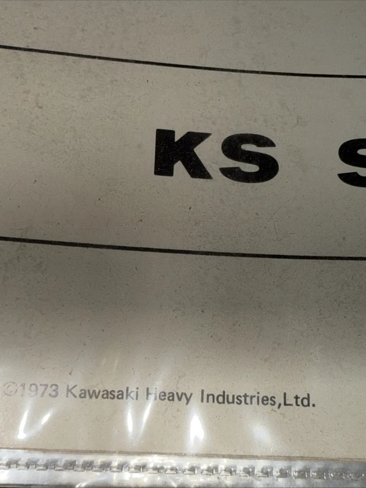 KAWASAKI KS SERIES SHOP MANUAL In Plastic Sleeves CLEAN In Binder Genuine 1973 - Image 4 of 4