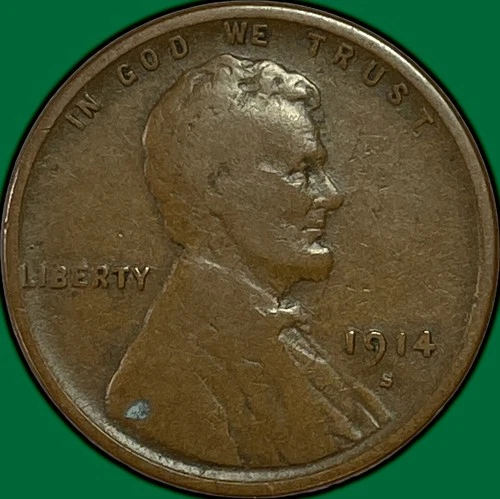 1913-S Lincoln Wheat Cent Very Good VG Coin #36781