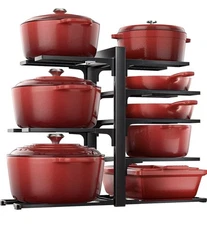 ORDORA Pots and Pans Organizer Rack for Cabinet, 15.83" Height 8-Tier Heavy Duty