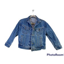 VTG Leeds Trucker Denim Kids Jacket Made in USA Cotton Medium 6-8 Youth