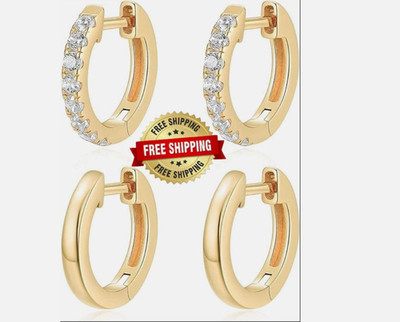Aretes 14K Brincos Femininos Pendientes Joyeria Fina de Moda De Oro Para Mujer