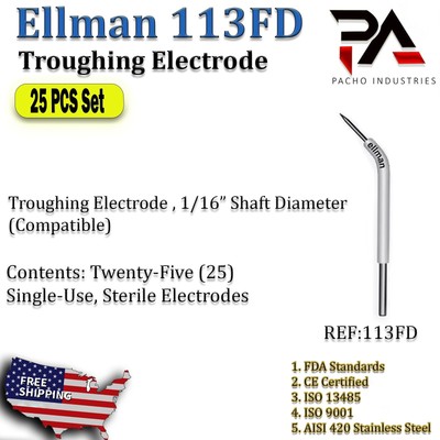 Ellman Surgitron 113FD Troughing Electrode Twenty Five(25) Single Use Electrodes