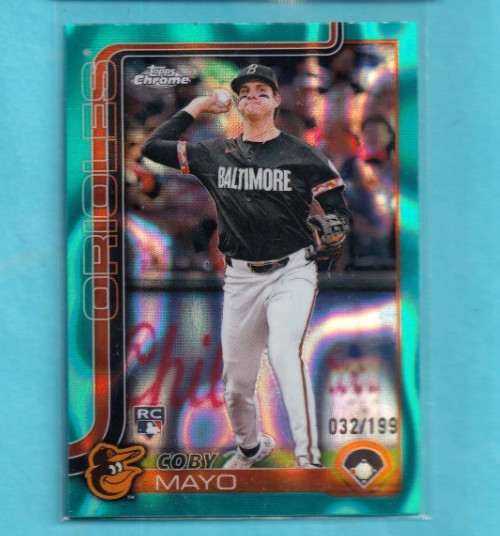 2025 Topps Chrome Aqua Lava Refractor #120 Coby Mayo /199 RC.  🔥