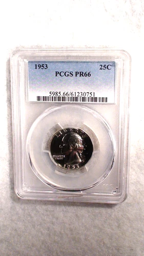 1953 P WASHINGTON QUARTER PCGS PR66 GEM UNC SILVER PROOF 25C Coin BUY IT NOW!