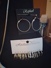 Lot Of 10 - 3 Statement Necklaces 7 Pairs Of Pierced Hoops Mixed Jewelry  — photo 3