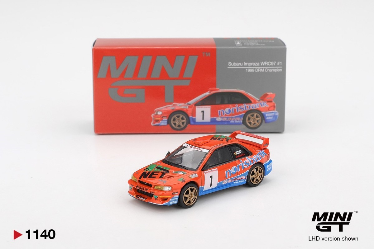 Mini GT 1:64 Subaru Impreza WRC97 #1 1999 DRM Champion Diecast