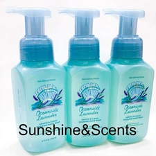 3-PACK Bath & Body Works OCEANSIDE LAVENDER Gentle Foaming Hand Soap 8.75oz NEW