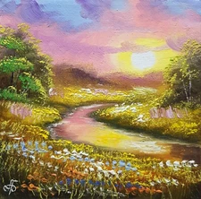 Original Wall Art Painting Summer Landscape Home Decor Best Gift Ukraine Artist