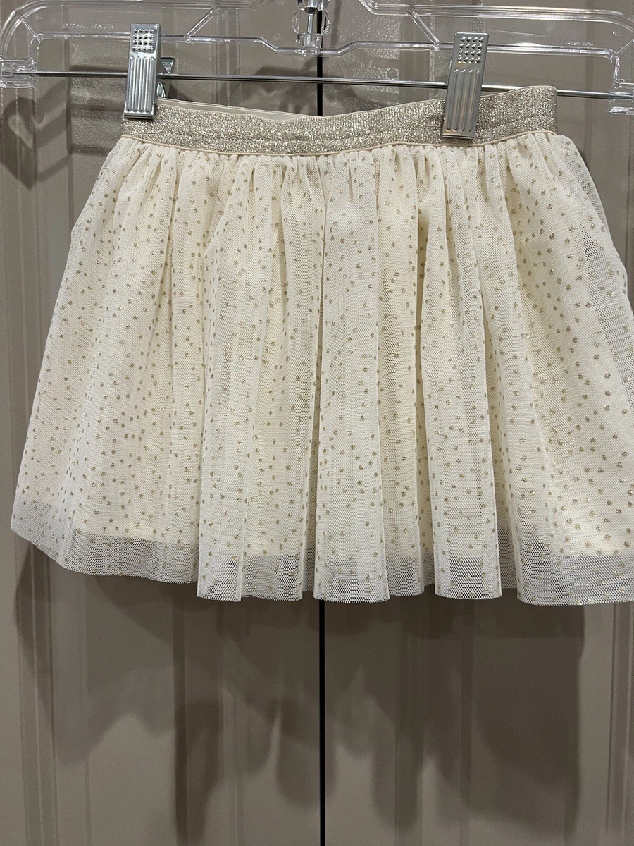 Tutu Cream Gold Dot Sparkle Ballet OshKosh Toddler Girl Tulle Skirt Size 2T