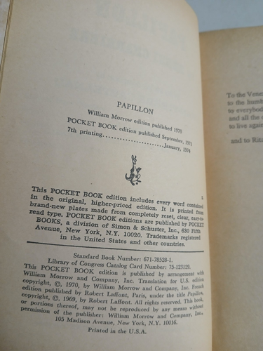 Papillon--Now A Major Motion Picture---by Henri Charriere---1974 PB acceptable - Picture 5 of 12