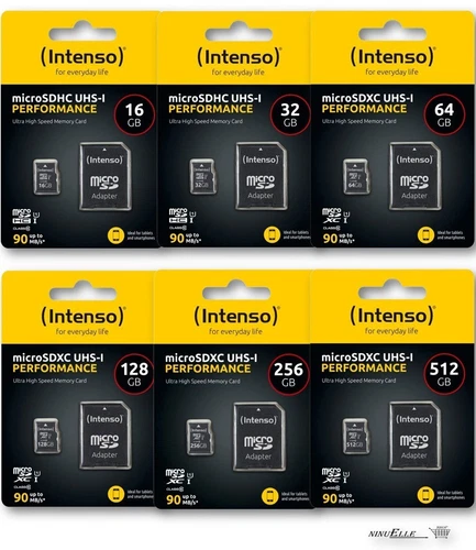 Intenso Micro SD Speicherkarte MicroSDHC 16GB 32GB 64GB 128GB 256GB 512GB 