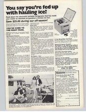 1980 Koolatron F1A Portable Refrigerator Vintage Print Ad Couple On Fishing Dock
