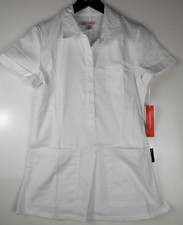Koi Women  s Scrub Top Stretch White Back Pocket Collared XS