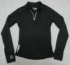 Skirt Sports women's black stretch 1/4-zip long-sleeved base layer top Sz S