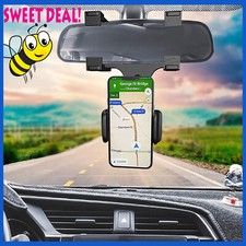360 Car Rearview Mirror Rotation Adjustable Phone Holder Mount Multifunction