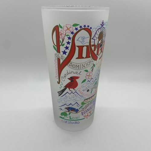 Catstudio Virginia Original Geography Collection Frosted Drinking Glass - Picture 2 of 7