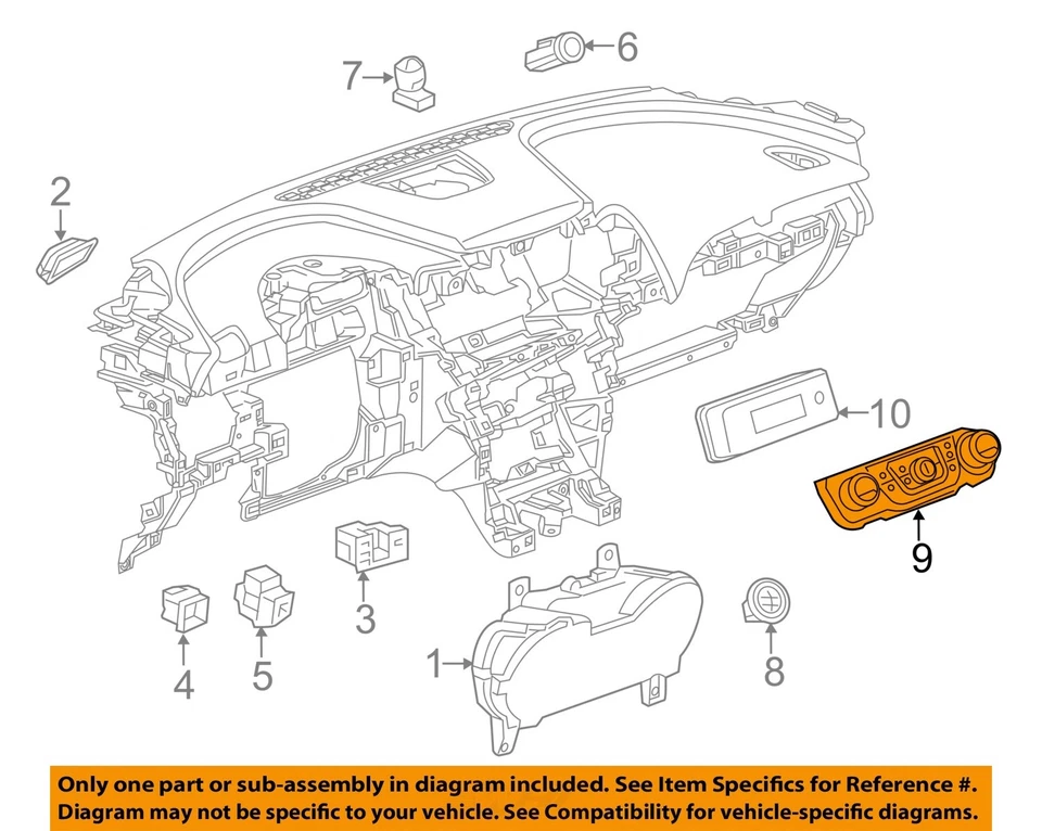 Б/у переключатель кондиционера подходит: 2015 Chevrolet Impala с автоматическим температурным конусом - Изображение 3 из 4