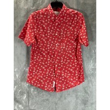GOODFELLOW  CO Men's Red Floral Slim-Fit Northrip Button-Up Shirt SZ M