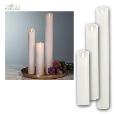 LED Kerzen ''M-Twinkle'' bewegliche Flamme, 30/40cm 6/18h Timer Wachskerzen candle