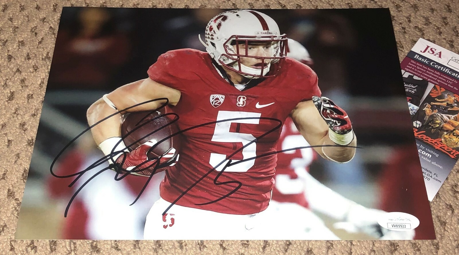 CHRISTIAN MCCAFFREY SIGNED 8X10 PHOTO JSA AUTOGRAPH AUTO STANFORD FOOTBALL CMC 