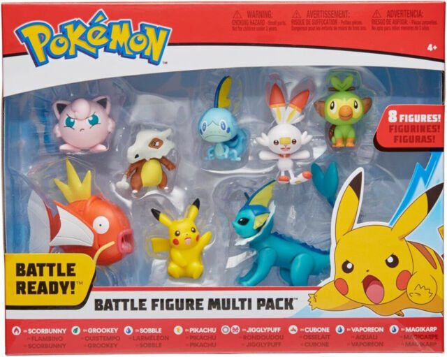 Pack c/ 3 Bonecos Pokémon Battle Figure Set - Jazwares