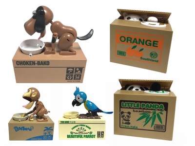 Katze Panda Hund Papagei Stehlen Münze Sparschwein Geldbox Kinder Geschenk UK LAGER