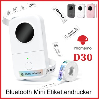 Bluetooth Mini Etikettendrucker Phomemo D30, Thermodrucker Etikettenmacher
