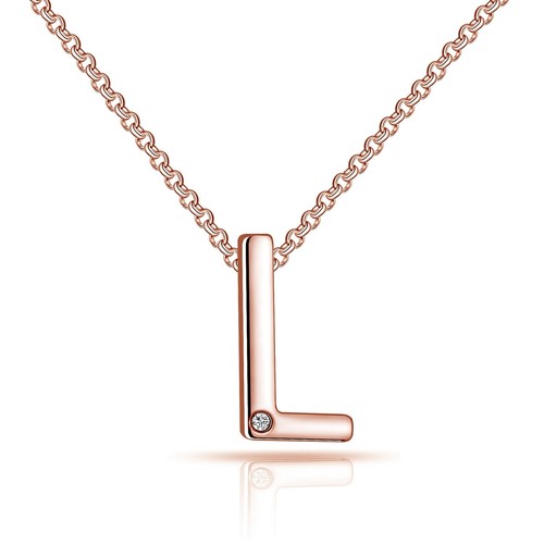 Rose Gold Plated Initial Necklace 