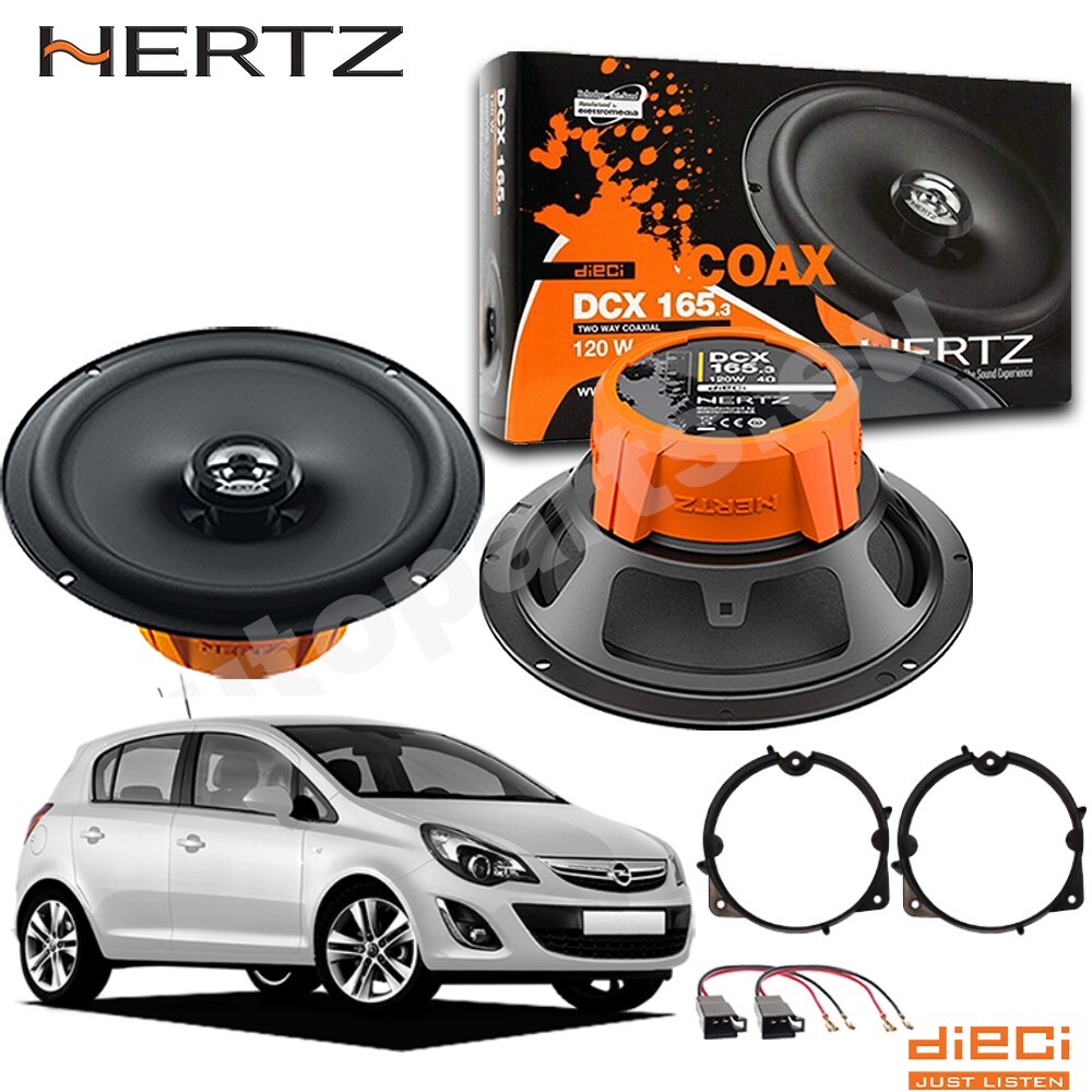 Kit 2 Casse Altoparlanti Posteriori Hertz DCX 165.3 per Opel Corsa D dal 2006